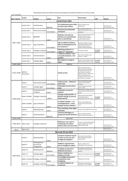 mardi 24 juin 2014 Mercredi 25 juin 2014