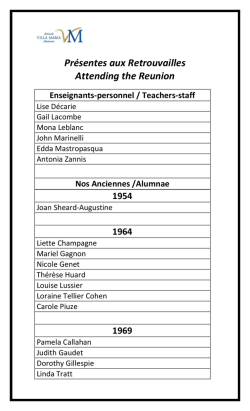 Présentes aux Retrouvailles Attending the Reunion