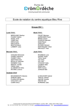 Ecole de natation du centre aquatique Bleu Rive