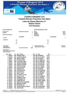 Liste d&eacute;part Manche n&deg;1 CAU14 Homme
