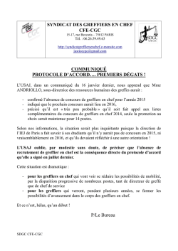 Communique concours greffiers en chef