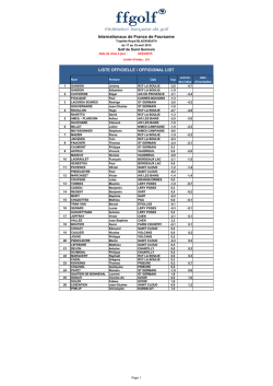 Internationaux de France de Foursome LISTE OFFICIELLE
