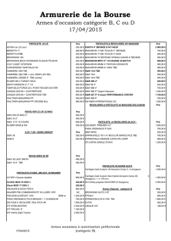 Armes d`occasion - Armurerie de la Bourse