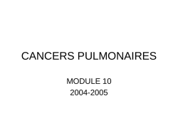 CANCERS PULMONAIRES