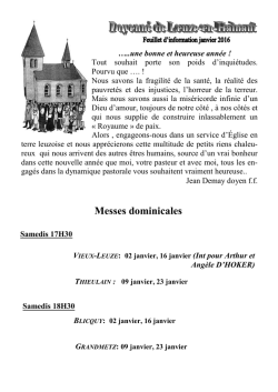 FEUILLET D`INFORMATIONS JANVIER 2016 version B