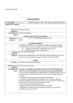 Crous Reims Conseiller en prévention des risques