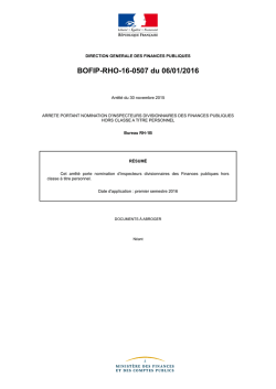 BOFIP-RHO-16-0507 du 06/01/2016