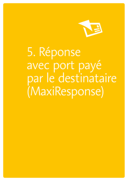 5. R&eacute;ponse avec port pay&eacute; par le destinataire (MaxiResponse)