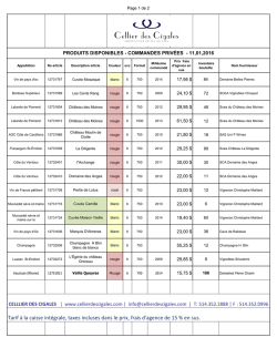 Liste de prix particulier 11.01.2016