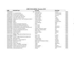 LIVRE D`OCCASION: 12 janvier 2016