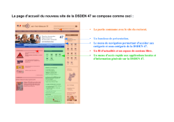 La page d`accueil du nouveau site de la DSDEN 47 se compose