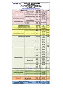 Calendrier formations 2016