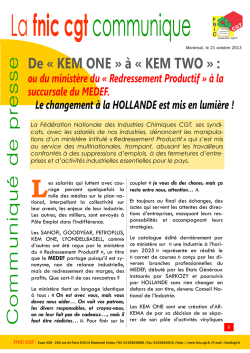 COM PRESSE FNIC SUR KEM ONE 21102013.pub