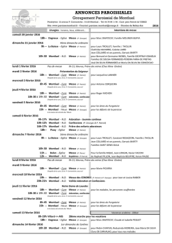 annonces semaine - Paroisse de Montluel