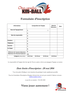 Inscription Open Canadien 2016