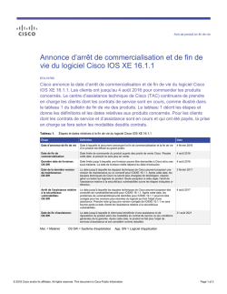 Annonce d`arr&ecirc;t de commercialisation et de fin de vie du