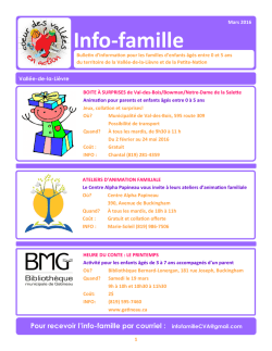 Mars 2016 - Coeur des Vall&eacute;es en Action