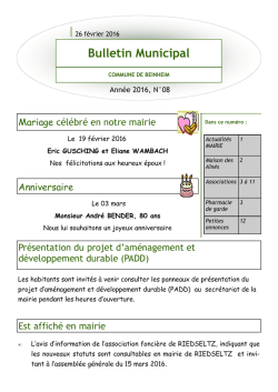 Bulletin d`Informations Municipal 08/2016 P&eacute;riode du 26
