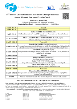 14&egrave;me Journ&eacute;e Universit&eacute;-Industrie de la Soci&eacute;t&eacute; Chimique de