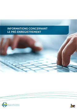 informations concernant le pr&eacute;-enregistrement