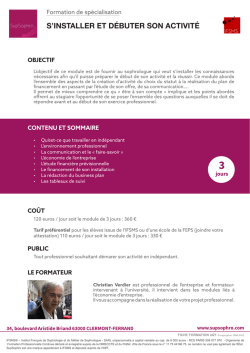 s`installer et d&eacute;buter son activit&eacute;