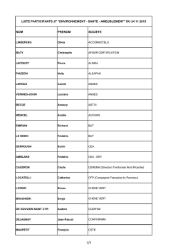 Liste des participants