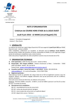 FOULEES BLEUES du BUGATTI - Association Ligue Ouest des