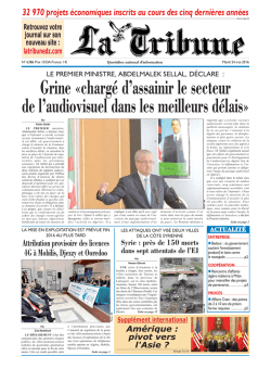 Grine &laquo;charg&eacute; d`assainir le secteur de l`audiovisuel dans