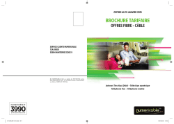 BROCHURE TARIFAIRE