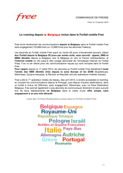 Le roaming depuis la Belgique inclus dans le Forfait mobile Free