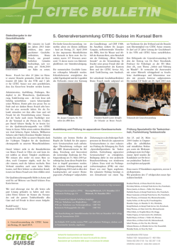 5. Generalversammlung CITEC Suisse im Kursaal Bern