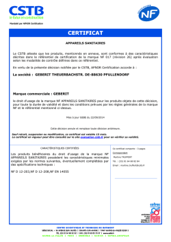 Marque commerciale : GEBERIT La soci&eacute;t&eacute; : GEBERIT