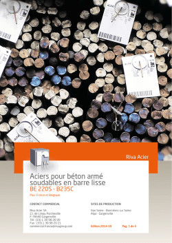 Aciers pour b&eacute;ton arm&eacute; soudables en barre lisse BE 220S