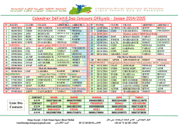 Calendrier D&eacute;finitif Des Concours Officiels - Saison