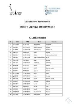 Liste des admis d&eacute;finitivement