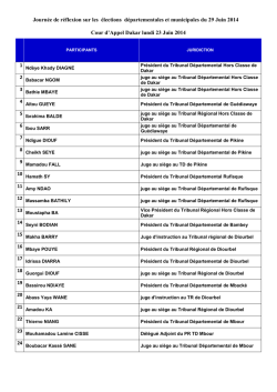 Liste des participants &agrave; la journ&eacute;e de reflexion sur les &eacute;lections