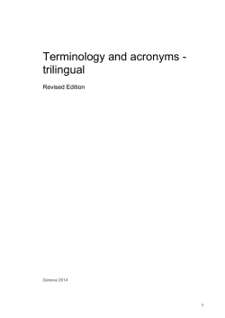 Terminology and acronyms - trilingual