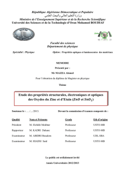 These Magis-phy-Maizia2 - Universit&eacute; des Sciences et de la