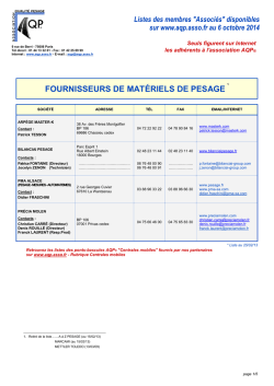 de logiciel de gestion du syst&egrave;me de pesage aqp