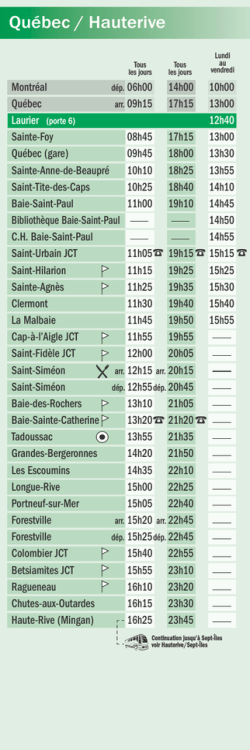 horaire - Intercar