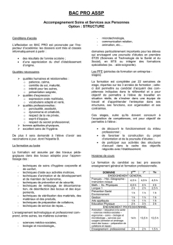 BAC PRO ASSP - Lyc&eacute;e Professionnel Toussaint Louverture