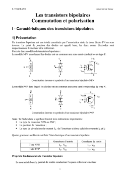 Polarisation des transistors bipolaires