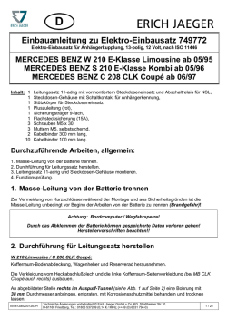 Einbauanleitung zu Elektro-Einbausatz 749772