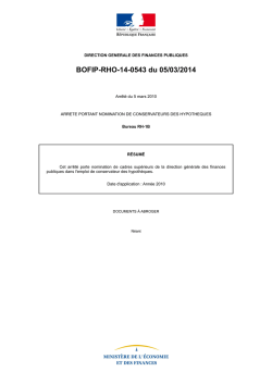 BOFIP-RHO-14-0543 du 05/03/2014