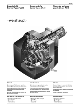 Ersatzteile f&uuml;r Brenner-Typen WL40 Spare parts for burner types