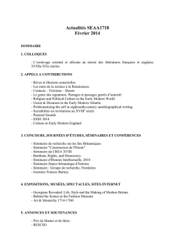 Actualit&eacute;s SEAA1718 F&eacute;vrier 2014 - sfeds