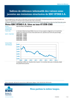 Notes KBC IFIMA NV li&eacute;es au taux 5Y EUR CMS