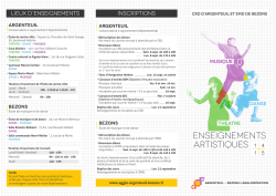 Les enseignements artistiques 2014/2015 - Argenteuil