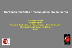 Carences martiales : m&eacute;canismes mol&eacute;culaires