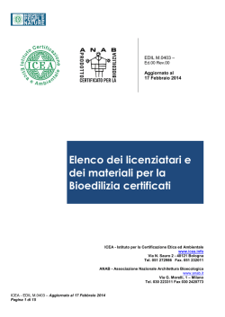 Elenco dei licenziatari e dei materiali per la Bioedilizia